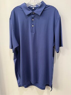 Peter Millar Men’s XL Crown Summer Comfort Golf Polo Royal Purple Stripe NWOT